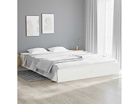 Bed zonder matras wit massief hout 180x200 cm - afbeelding 1 van  8