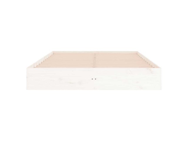 Bed zonder matras wit massief hout 180x200 cm - afbeelding 5 van  8