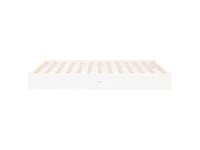 Bed zonder matras wit massief hout 180x200 cm - afbeelding 6 van  8