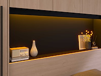Bedbrug ponte 265cm met twee nachttafeltjes en led-verlichting - eikdecor/zwart - afbeelding 6 van  7