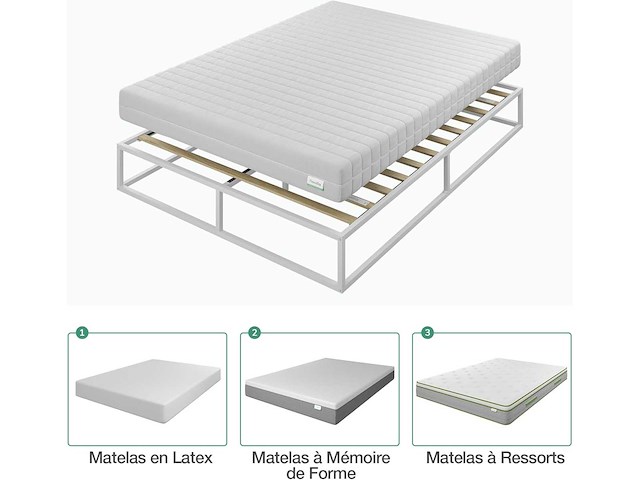 Bedframe metalen platform voor matrassen van 120 x 190 cm - afbeelding 7 van  8