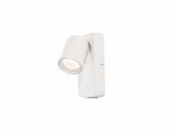 Bedlamp wandlamp gu10 armatuur cilinder zand wit draaibaar(20x) - afbeelding 2 van  4