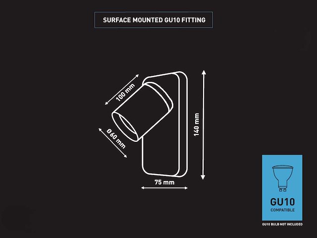 Bedlamp wandlamp gu10 armatuur draaibaar (20x) - afbeelding 3 van  3