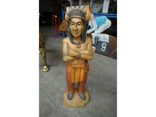 Beeld in hout indiaan - afbeelding 1 van  6