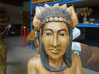 Beeld in hout indiaan - afbeelding 5 van  6