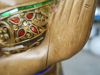 Beeld in hout thais swadee - afbeelding 6 van  7