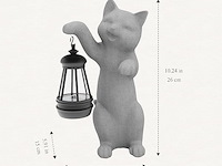 Beeld kat met solar-lantaarn - afbeelding 2 van  3