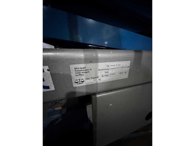 Beg - dshw 5-12v - 2022 500kg - dubbele schaarlift trolley tafel - afbeelding 8 van  8