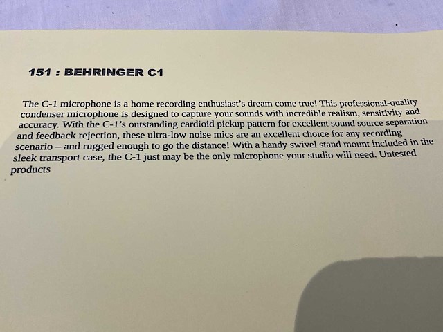 Behringer c-1 microfoon - afbeelding 4 van  4