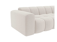 Beige chenille stof rechter hoek bank van maison céphy - afbeelding 4 van  7