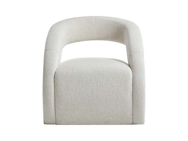 Beige chenille stoffen fauteuil van maison céphy - afbeelding 2 van  5