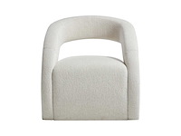 Beige chenille stoffen fauteuil van maison céphy - afbeelding 2 van  5