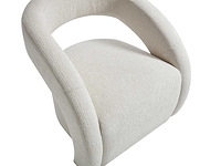 Beige chenille stoffen fauteuil van maison céphy - afbeelding 4 van  5