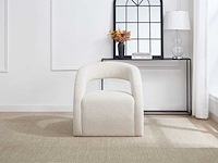 Beige chenille stoffen fauteuil van maison céphy - afbeelding 5 van  5
