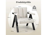 Beige ligstoel met metalen frame en armleuningen - afbeelding 2 van  4