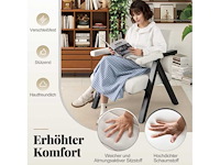 Beige ligstoel met metalen frame en armleuningen - afbeelding 3 van  4