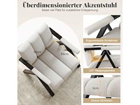 Beige ligstoel met metalen frame en armleuningen - afbeelding 2 van  3