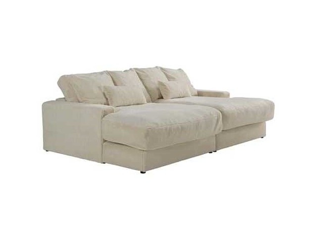 Beige nepbont diepzitter 3-zits comfortbank van pascal morabito - afbeelding 2 van  7