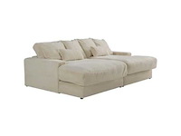 Beige nepbont diepzitter 3-zits comfortbank van pascal morabito - afbeelding 2 van  7