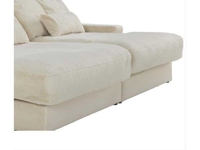 Beige nepbont diepzitter 3-zits comfortbank van pascal morabito - afbeelding 5 van  7