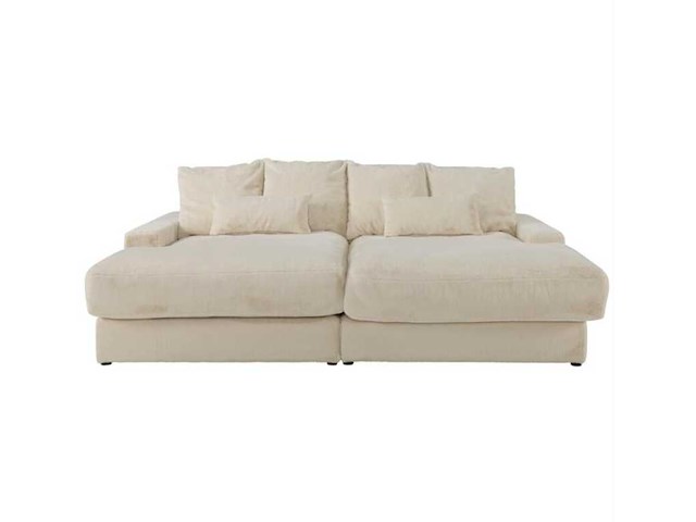 Beige nepbont diepzitter 3-zits comfortbank van pascal morabito - afbeelding 5 van  10