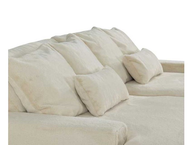 Beige nepbont diepzitter 3-zits comfortbank van pascal morabito - afbeelding 7 van  10