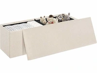 Beige ottomaanse opslagkist teddybeer 110 x 38 x 38 - afbeelding 5 van  5