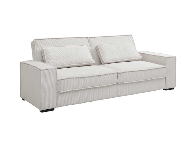 Beige ribfluwelen cabrio 3-zits bank - afbeelding 4 van  10