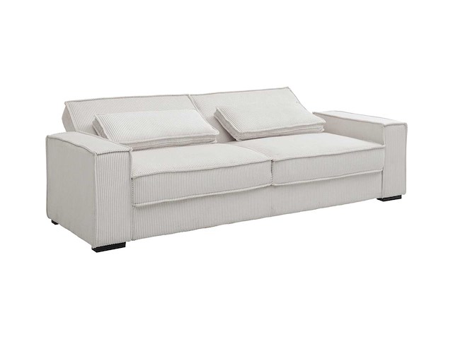 Beige ribfluwelen cabrio 3-zits bank - afbeelding 5 van  10