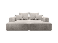 Beige ribfluwelen diepzitter 3-zits comfort bank - afbeelding 2 van  7