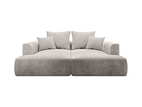 Beige ribfluwelen diepzitter 3-zits comfort bank - afbeelding 2 van  6