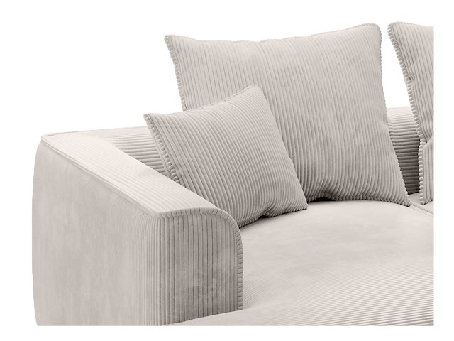 Beige ribfluwelen diepzitter 3-zits comfort bank - afbeelding 4 van  6