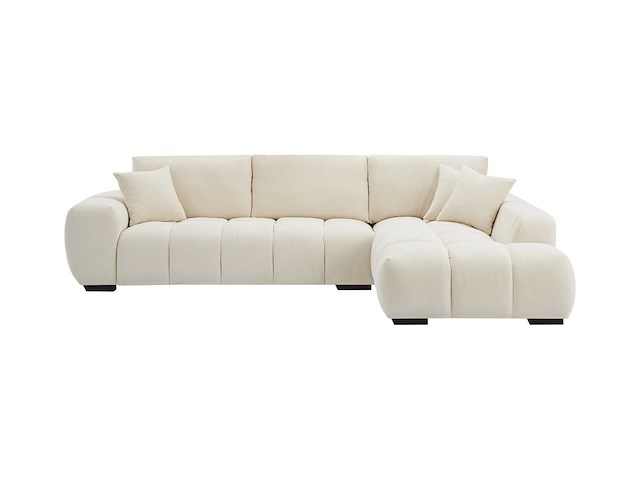 Beige stof stof rechterhoek bank - afbeelding 2 van  9