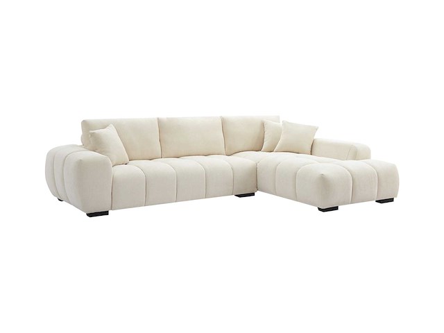 Beige stof stof rechterhoek bank - afbeelding 3 van  9