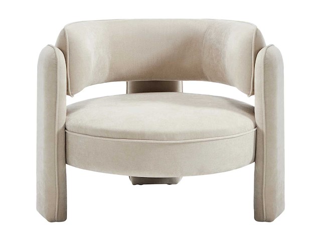 Beige stoffen fauteuil - afbeelding 4 van  6