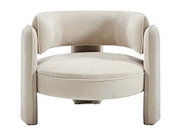 Beige stoffen fauteuil - afbeelding 4 van  6