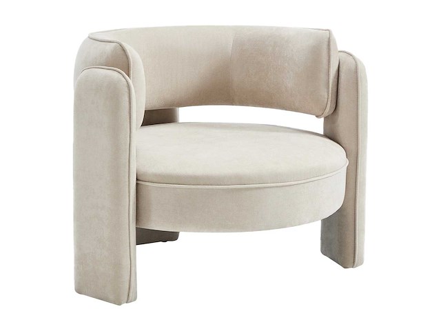 Beige stoffen fauteuil - afbeelding 5 van  6