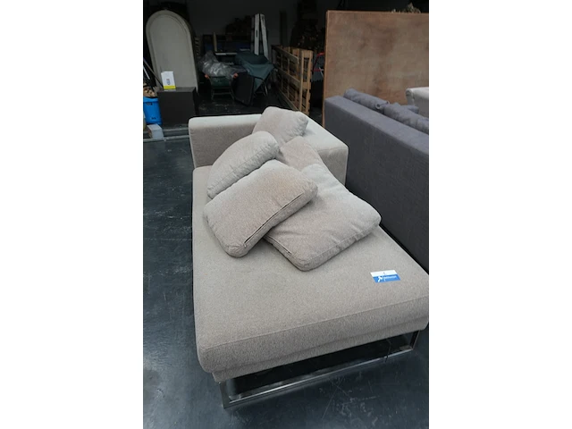 Beige/grijze modulaire zetel uit 2 compartimenten - afbeelding 1 van  9