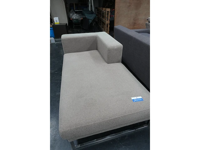 Beige/grijze modulaire zetel uit 2 compartimenten - afbeelding 2 van  9