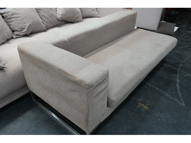 Beige/grijze modulaire zetel uit 2 compartimenten - afbeelding 9 van  9