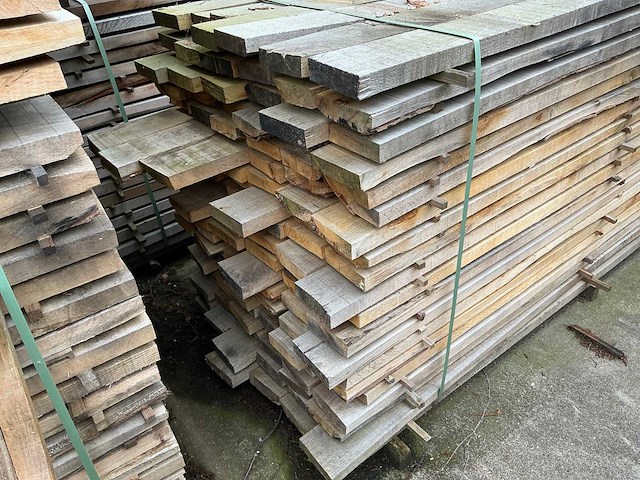 Bekantrechte eiken planken rustiek circa 1,44 m3 - afbeelding 3 van  5