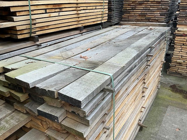 Bekantrechte eiken planken rustiek circa 1,44 m3 - afbeelding 4 van  5