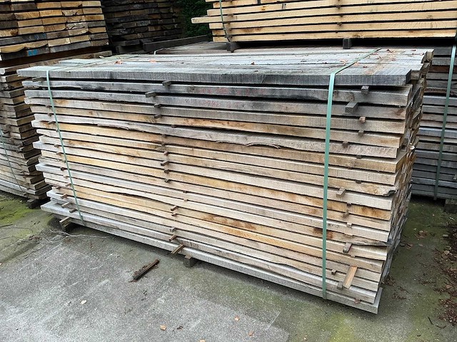 Bekantrechte eiken planken rustiek circa 1,44 m3 - afbeelding 1 van  5