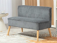 Bekleedde 2-zits bank, hout, polyester fluweel - afbeelding 1 van  6