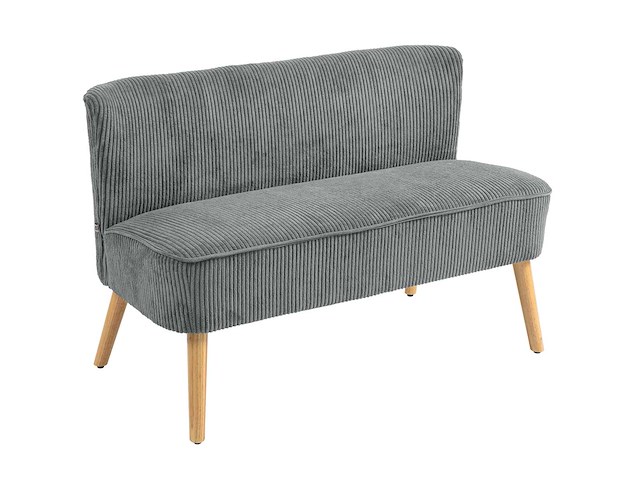 Bekleedde 2-zits bank, hout, polyester fluweel - afbeelding 3 van  6