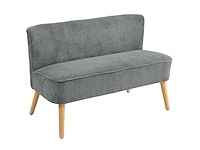 Bekleedde 2-zits bank, hout, polyester fluweel - afbeelding 3 van  6