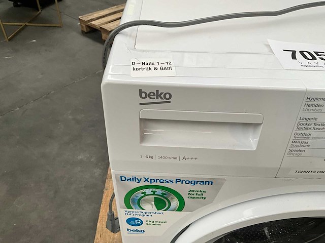 Beko wcv6712bc wasmachine - afbeelding 4 van  8