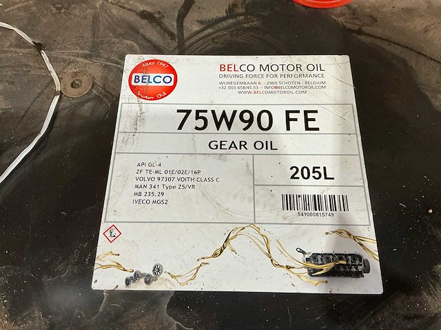 Belco 75w90 fe gear oil 205l olie - afbeelding 2 van  2