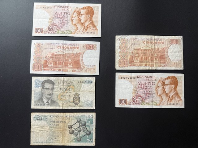 Belgische frank biljetten - afbeelding 1 van  3