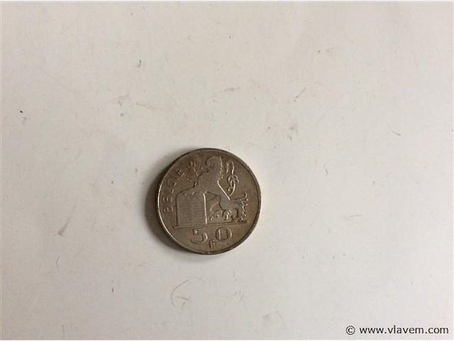 Belgische munt 50fr 1948. - afbeelding 1 van  2